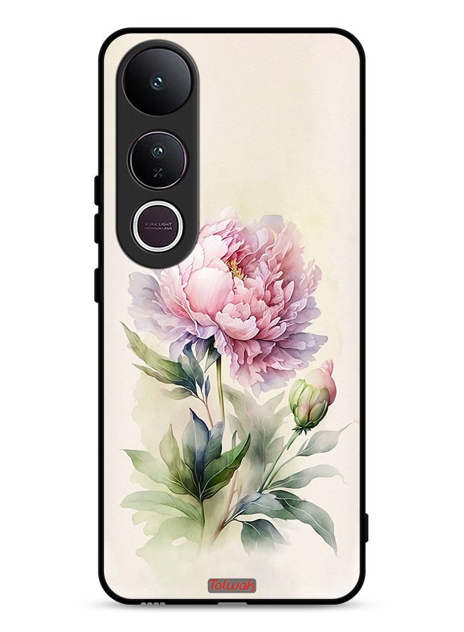 Tolwak Vivo V50 Lite Protective Case Cover Watercolor Rose Paint Art