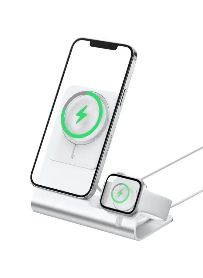 JSAUX High Quality 2 in 1  Charging Stand Replacement for iPhone 12 13 Apple Watch 2 in 1 Dock Station - Image 1
