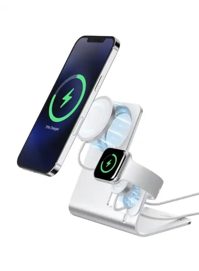 JSAUX High Quality 2 in 1  Charging Stand Replacement for iPhone 12 13 Apple Watch 2 in 1 Dock Station - Image 3