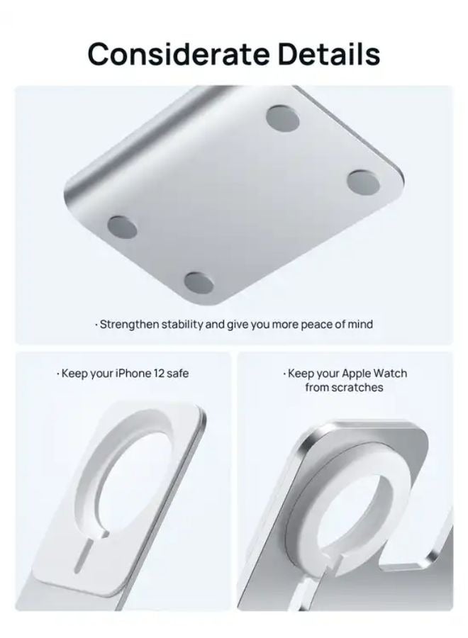 JSAUX High Quality 2 in 1  Charging Stand Replacement for iPhone 12 13 Apple Watch 2 in 1 Dock Station - Image 4