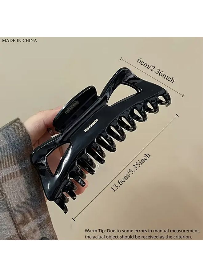 1pc 2pcs Black French Elegant Oversized Hair Claw Clip Vintage Minimalist Secure Grip Durable For Women Casual Formal Hairstyles Everyday Accessory High Quality - Image 4