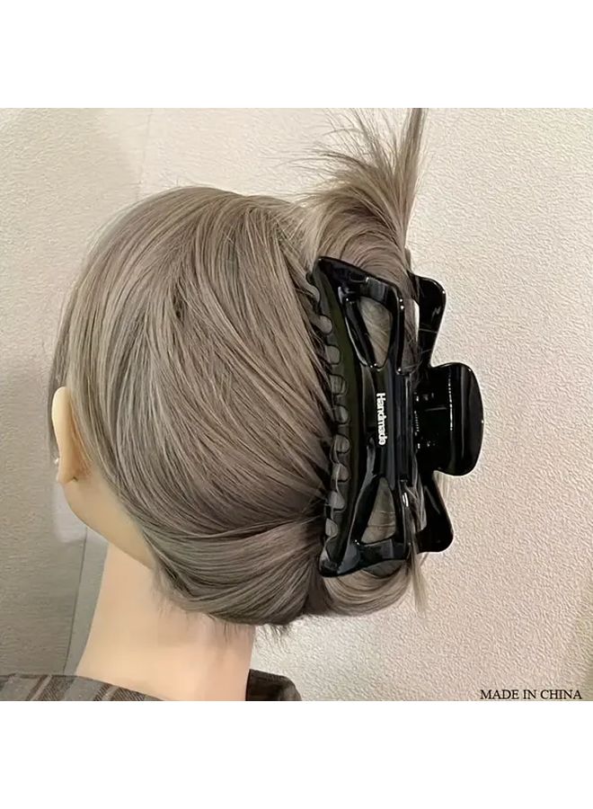 1pc 2pcs Black French Elegant Oversized Hair Claw Clip Vintage Minimalist Secure Grip Durable For Women Casual Formal Hairstyles Everyday Accessory High Quality - Image 2