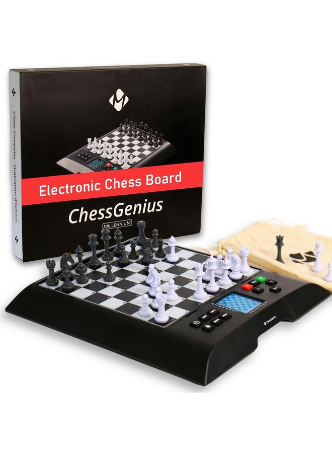 MILLENNIUM شطرنج ميلينيوم جينيوس - لوحة شطرنج إلكترونية متقدمة مع صعوبة قابلة للتخصيص - مثالية للمبتدئين إلى اللاعبين المتقدمين - قطع مغناطيسية - كمبيوتر شطرنج ذكي - معلم ومدرب شطرنج بالذكاء الاصطناعي - Image 1