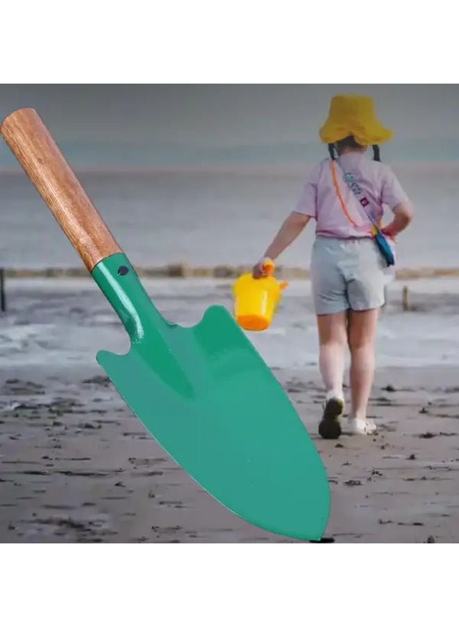 مجرفة معدنية ثقيلة ذات رأس مربع ومقبض خشبي للحدائق والحفر والشاطئ - Image 2