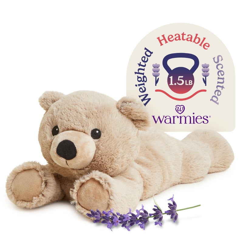 warmies Microwavable Weighted Stuffed Animals Brown Bear Heated Stuffed Animal Plushie for Warmth Comfort Cute Soft Plush Toys for Adults Children Boys Girls Babies Toddlers - Image 2