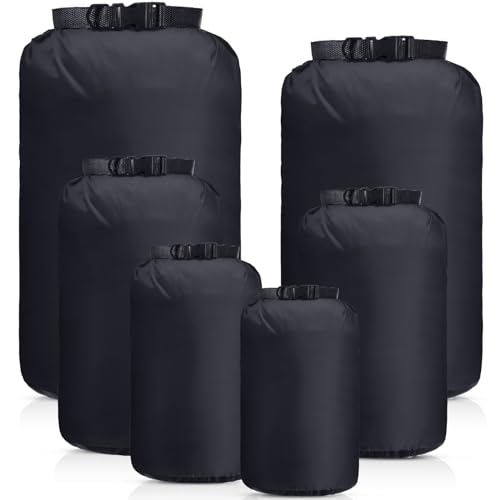 GliCraft 6 Pcs Waterproof Dry Bag Sack Lightweight Outdoor Dry Bags 35 L 20 L 15 L 10 L 5 L 3 L Waterproof Boat Bag for Kayaking Backpacking Hiking Camping RaftingBlack - Image 1