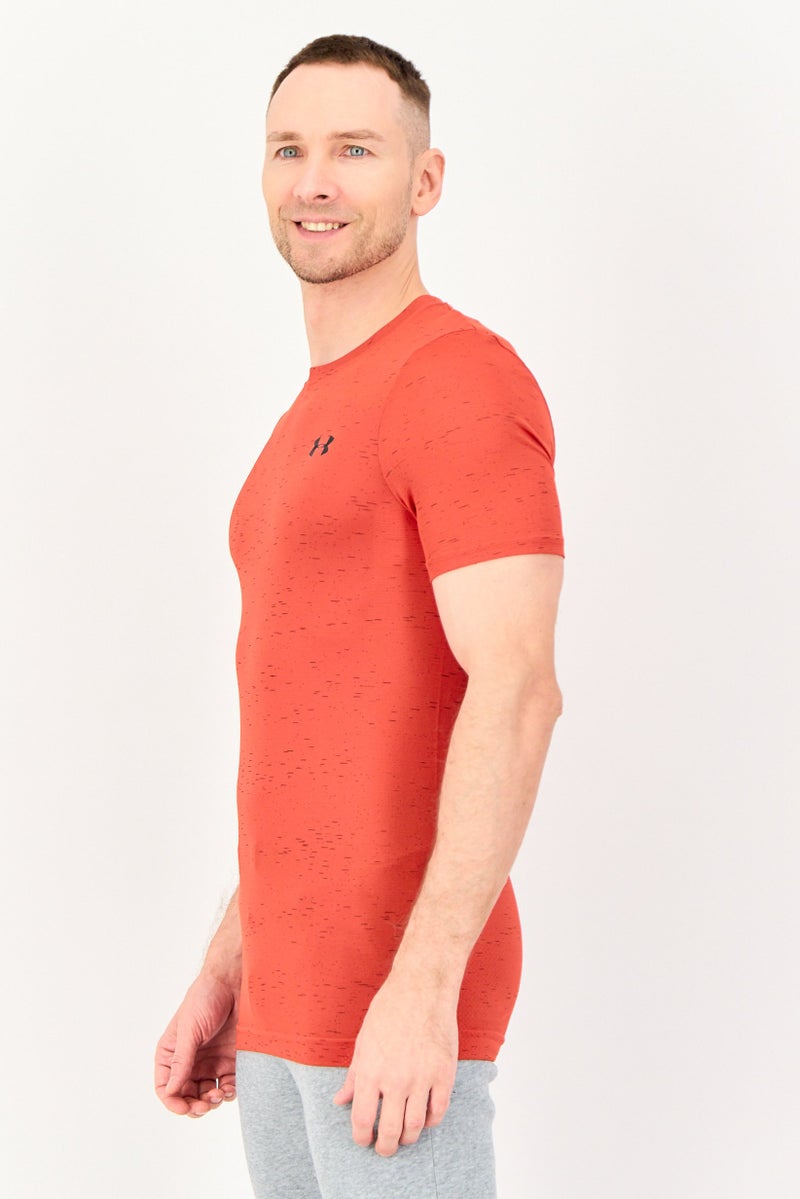 UNDER ARMOUR Men Fitted Short Sleeve Seamless Outdoor T-Shirt, Rust - Image 2