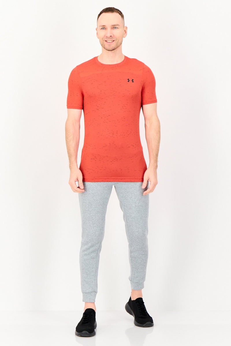 UNDER ARMOUR Men Fitted Short Sleeve Seamless Outdoor T-Shirt, Rust - Image 4