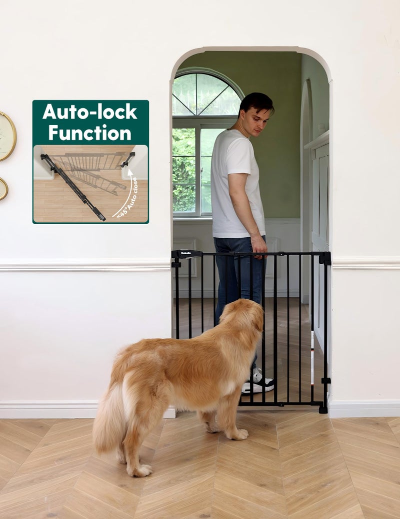 Babelio Removable & No Bottom Bar Baby Gate, 29-43" Hardware Mounted (Drill Needed)| Wide Walk-Thru| Auto-Close Safety Dog/Pet Gate for Stairs & Doorways (Black, 29-43" W, 30" H) - Image 5