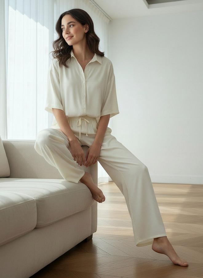 Aadaraya Pyjama Set Button Down Shirt & Trousers - Image 2