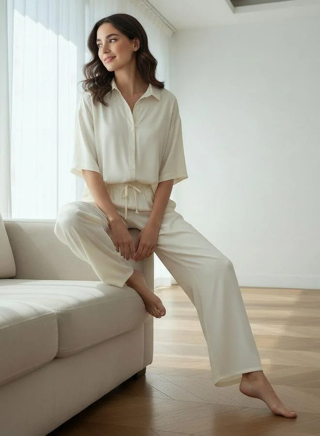 أدريا Aadaraya Pyjama Set Button Down Shirt & Trousers