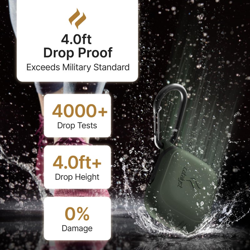 Catalyst Waterproof Case for AirPods Pro 2nd Generation and AirPods Pro 1st Generation - Wireless and USB-C Charging Compatible, One Piece Design, High Drop Protection Case with Carabiner - Image 3