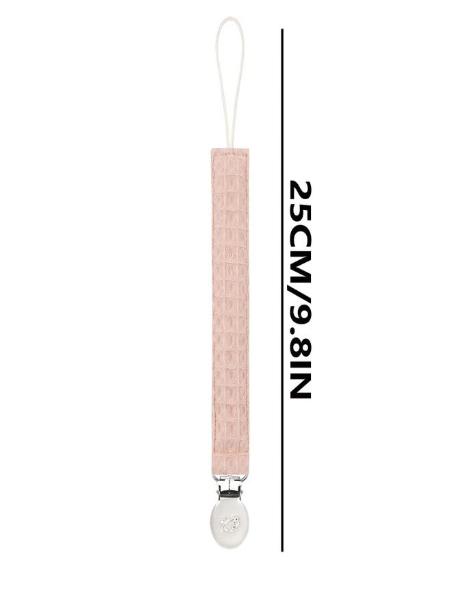 Kapihouse Pacifier Holder Pacifier Clips 4 Pack,Soft Fabric Strap, Silky Plush Pacifier Leash for boy and Girl 4 Pack - Image 2