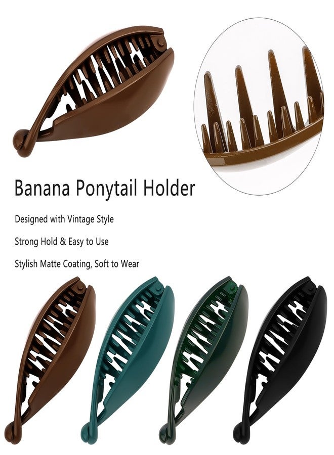 Hapdoo 4PCS Small Banana Clip, Banana Clips for Ponytail Hair Strong Hold Bun Holder Jaw Barrettes for Women and Girls - Image 3