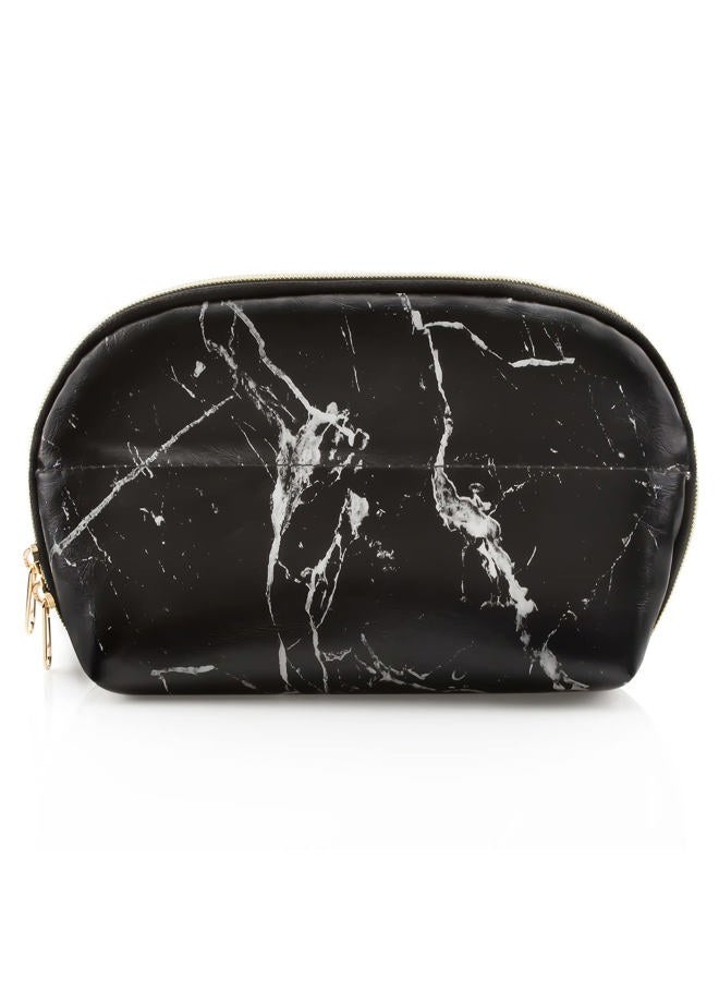 Ethereal Large Cosmetic Bag, Marble Black Travel Makeup Bag Waterproof Makeup Organizer Bag Portable Makeup Bag Purse Small Toiletry Bag for Women - Image 1