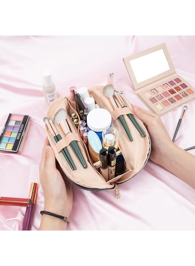 Ethereal Large Cosmetic Bag, Marble Black Travel Makeup Bag Waterproof Makeup Organizer Bag Portable Makeup Bag Purse Small Toiletry Bag for Women - Image 4