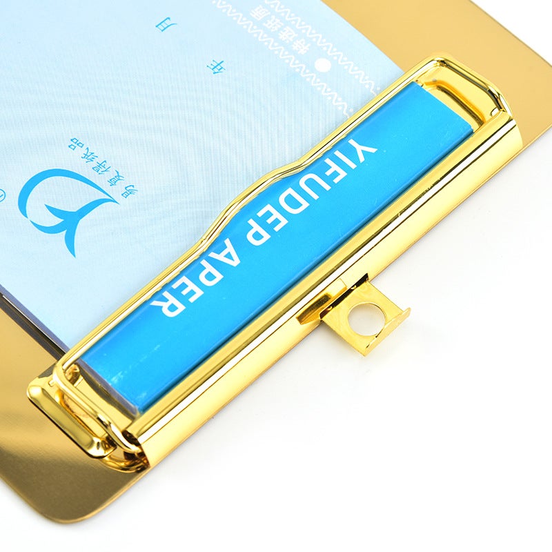 Writing Splint Golden Writing Board Folder Nordic A4 Metal Document Note Splint Restaurant Order Folder - Image 5