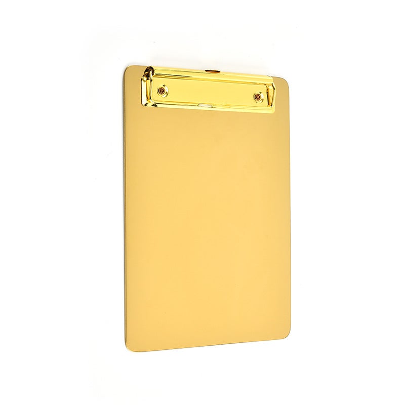 Writing Splint Golden Writing Board Folder Nordic A4 Metal Document Note Splint Restaurant Order Folder - Image 1