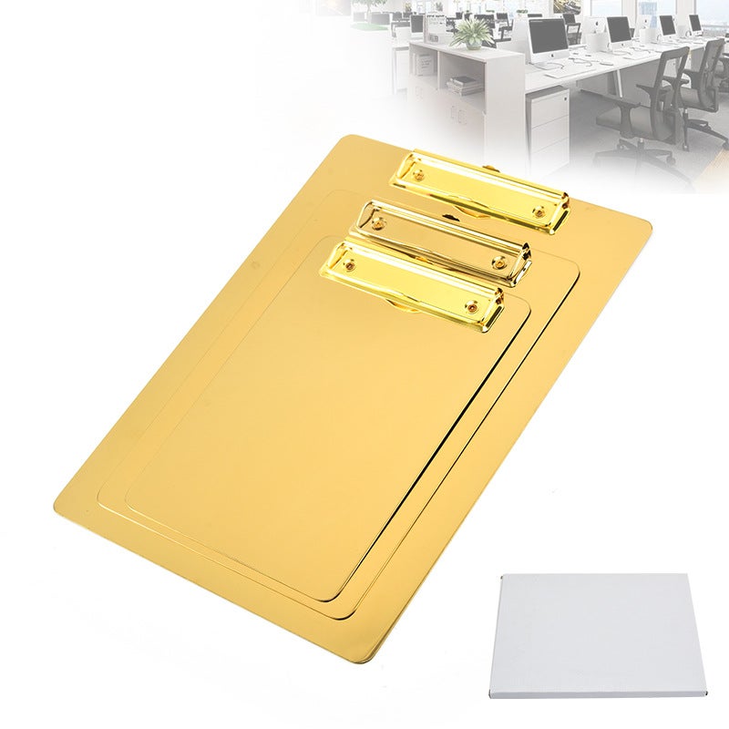 Writing Splint Golden Writing Board Folder Nordic A4 Metal Document Note Splint Restaurant Order Folder - Image 2