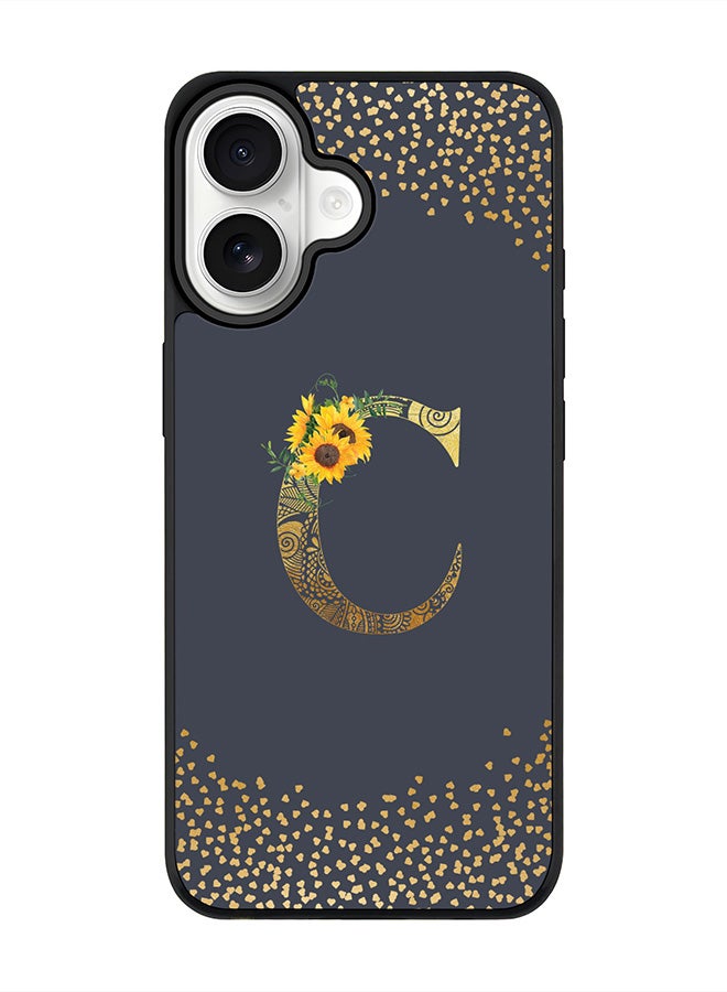 Stylizedd iPhone 17 Case, [Compatible with MagSafe] Slim Magnetic cover Phone Case iPhone 17 -Custom Floral Monogram - C  (Grey ) - Image 1