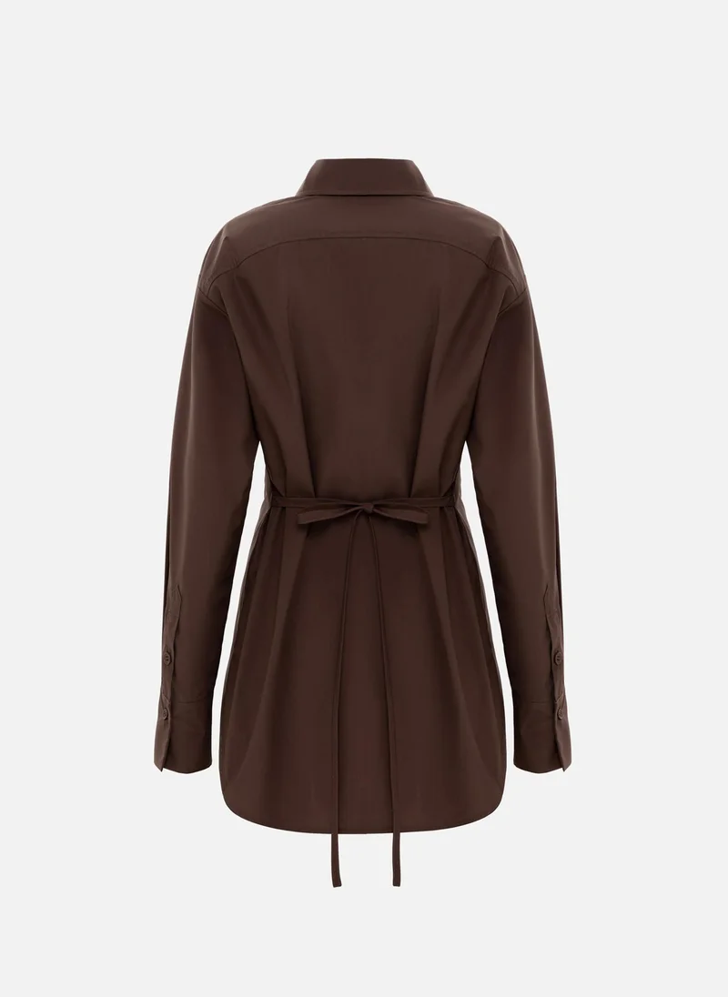 Lichi  Monochrome shirt with waist ties for Women | Best Price UAE