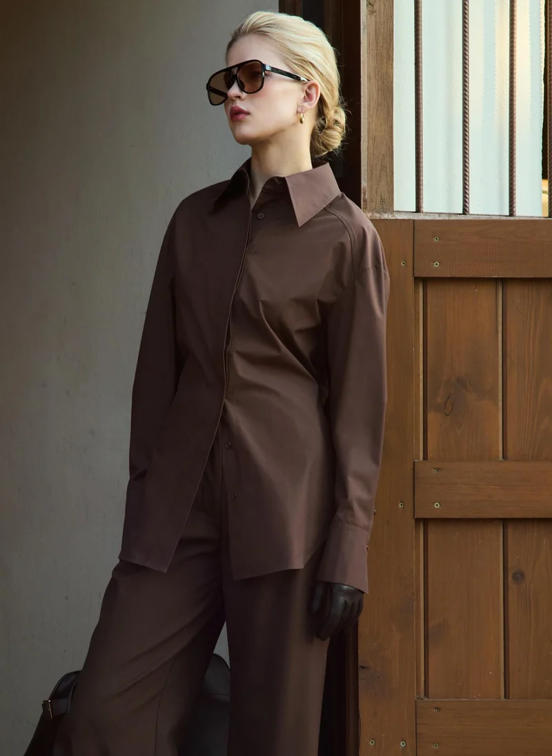 Lichi  Monochrome shirt with waist ties for Women | Best Price UAE