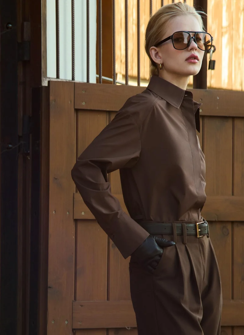 Lichi  Monochrome shirt with waist ties for Women | Best Price UAE