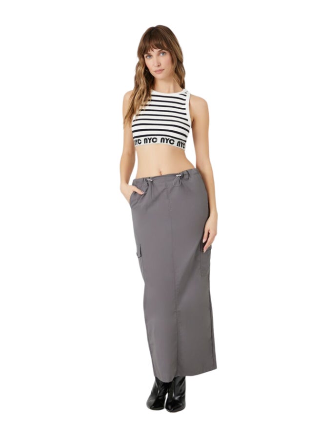 FOREVER 21 Striped NYC Cropped Tank Top  - Image 1