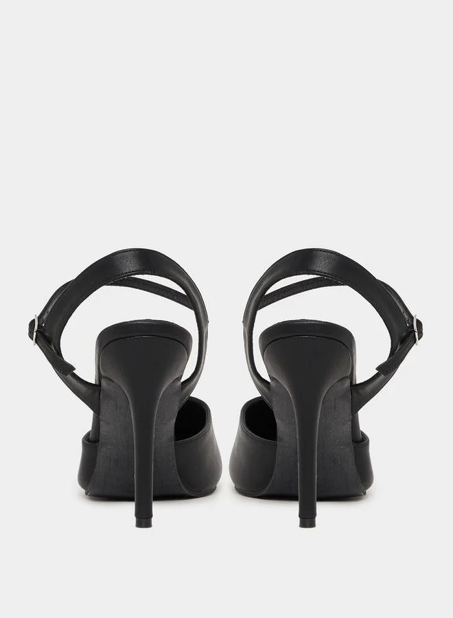 ستايلي مضخات إصبع القدم المدببة بحزام الكاحل الصلبة