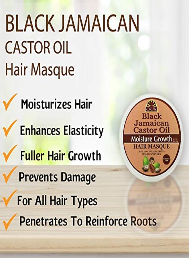 Black Jamaican Castor Oil Hair Masque | For All Hair Types & Textures | Prevent Damage For Maximum Growth | Moisturizes & Regrows Strong Hair | Free Of Parabens Silicones Sulfates | 2 Oz