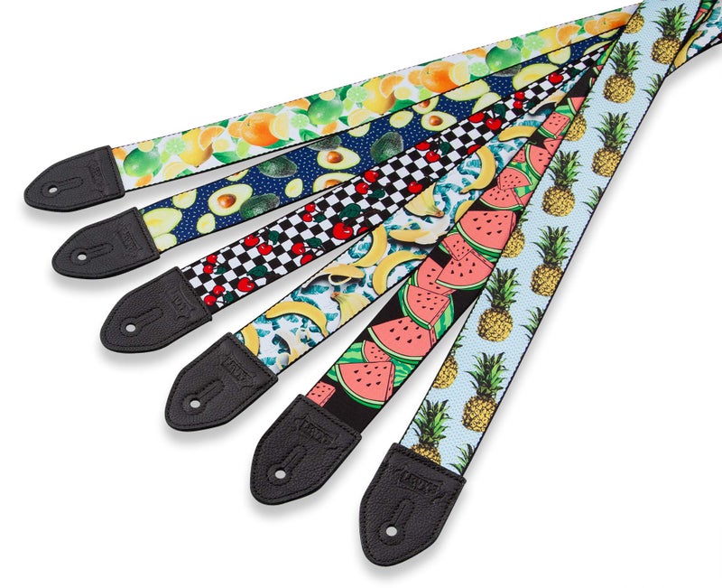Levy's Leathers Fruit Salad Series 2" wide Polyester Guitar Strap; Pineapple (MP2FS-001) - Image 5