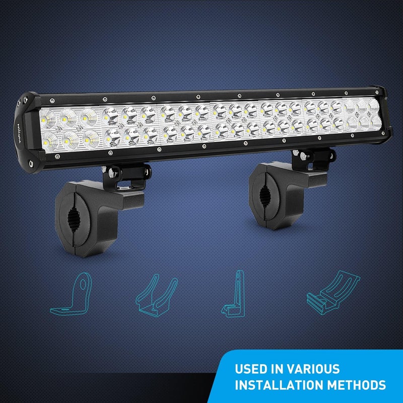 Nilight - 90020D 4PCS Mounting Bracket Kit LED Off-Road Light Horizontal Bar Tube Clamp Roof Roll Cage Holder,2 Years Warranty, Black Multi-market varied design options - Image 5