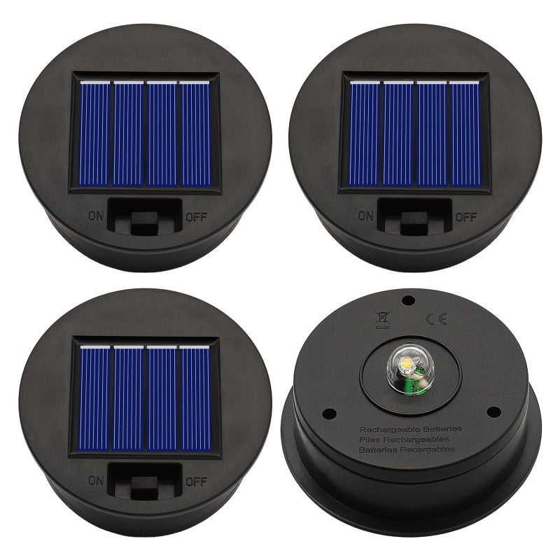 4 Pack Solar Lights Replacement Top Parts Top Size 331 inch Bottom Size 283 inch 7 Lumens Lantern Lids Replacement Light for Hanging Solar Lanterns Outdoor Decorations Garden Patio Warm White