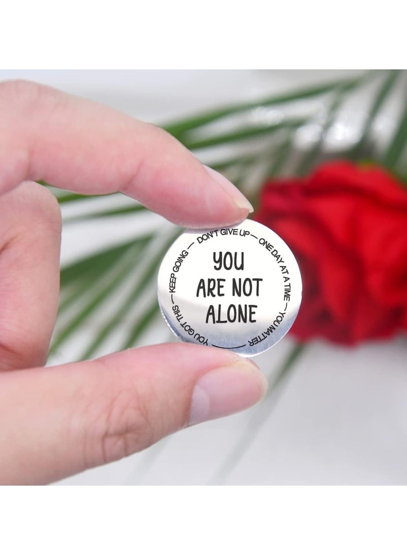 Zikra Inspirational Pocket Hug Token Gift Long Distance Relationship Keepsake Stainless Steel Double Sided Pocket Hug Token Gift with PU Leather Keychain for Friend Boyfriend Girlfriend Daughter Son - Image 5