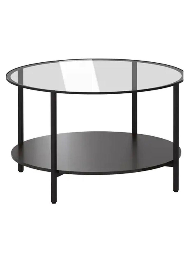EXPERT Modern Glass Coffee Table,2 Layers Round Side Table,Living Room Center Table-EI-101 - Image 4