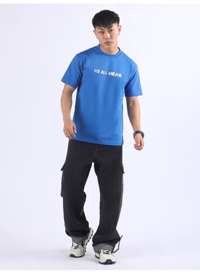 Beyoung Blue 3D Illusion Rubber Printed T-Shirt  - Image 5