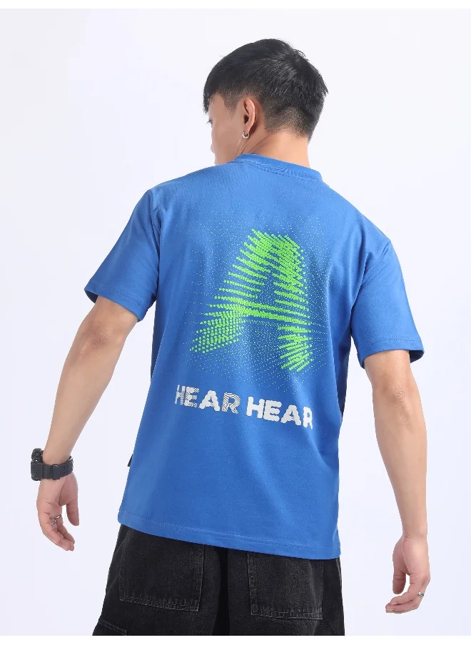 بيونغ Blue 3D Illusion Rubber Printed T-Shirt