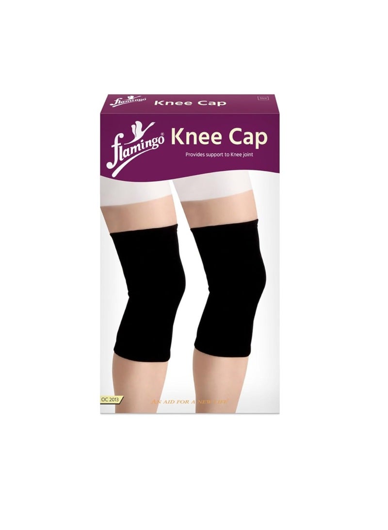 Flamingo Knee Cap | knee cap support pair for sports, joint pain relief, Athletics | Knee Cap for Men and Women | Color-Black | Size-XL - Image 1