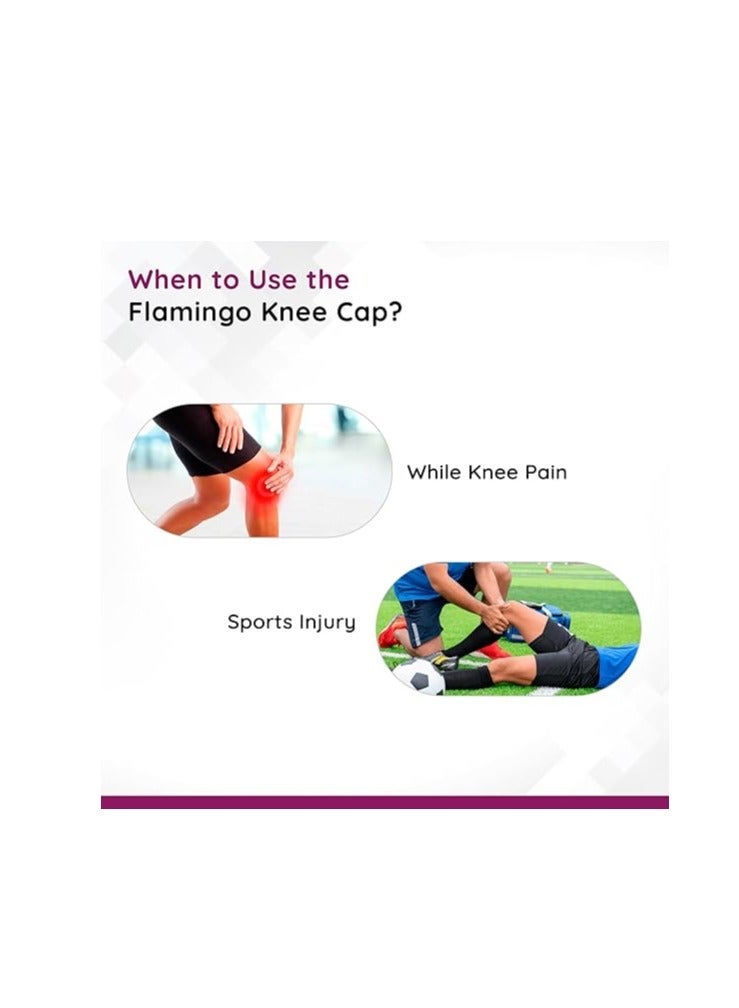 Flamingo Knee Cap | knee cap support pair for sports, joint pain relief, Athletics | Knee Cap for Men and Women | Color-Black | Size-XL - Image 4