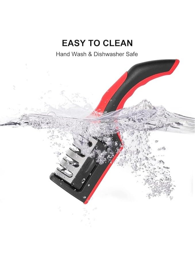 Knife Sharpeners for Kitchen Knives and Scissors with 4 Stage Sharpening Slots, Stainless Steel 4 in1 Kitchen Knife Sharpener, Ergonomic and Easy to Use Knife Sharpening Kit - Image 5