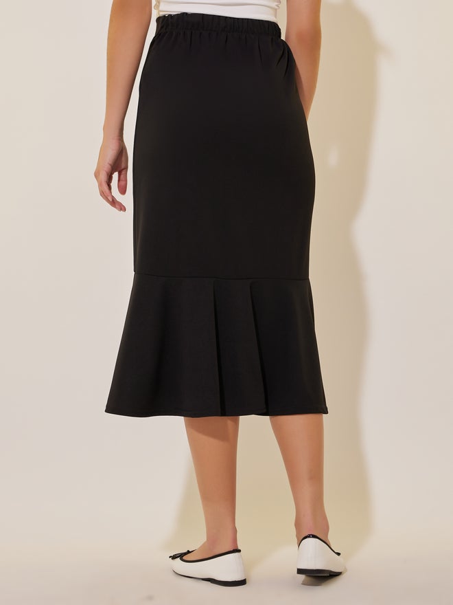 Take Two Take Two Solid A-Line Midi Skirt  - Image 4