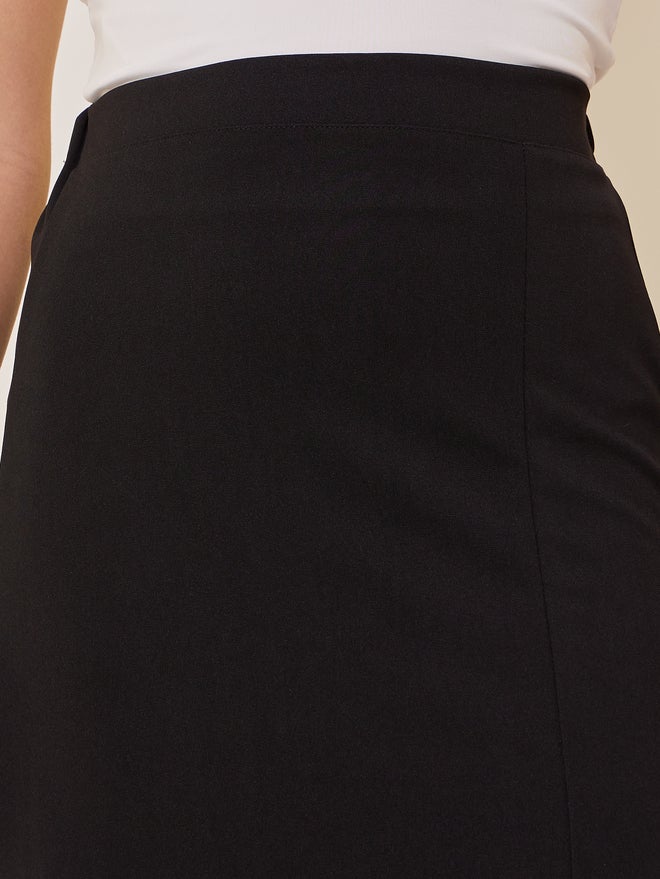 Take Two Take Two Solid A-Line Midi Skirt  - Image 3