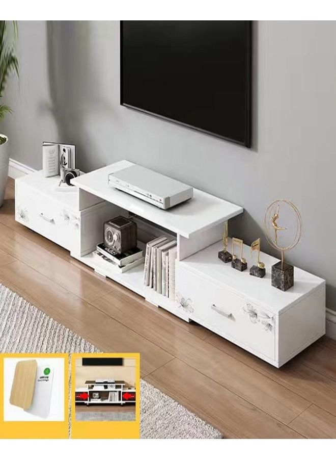 فاشون هوم متعددة الأغراض الحديثة ترقية تصميم التلفزيون الجدول قابل للسحب طول التلفزيون مجلس الوزراء الجمع بين مجموعة الخشب ورقة عرض الجدول غرفة المعيشة أثاث المنزل 130x26x33 سم  - Image 2