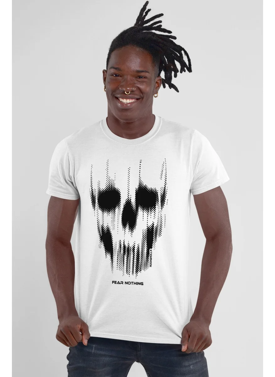 روك اند رول Matrix Skull White Men's T-Shirt