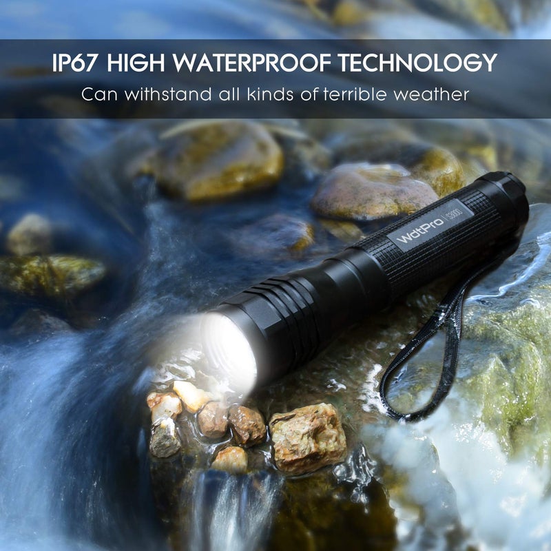 WdtPro High-Powered LED Flashlight S3000, Super Bright Flashlights - High Lumen, IP67 Water Resistant, 3 Modes and Zoomable for Camping, Emergency, Hiking, Gift - Image 5