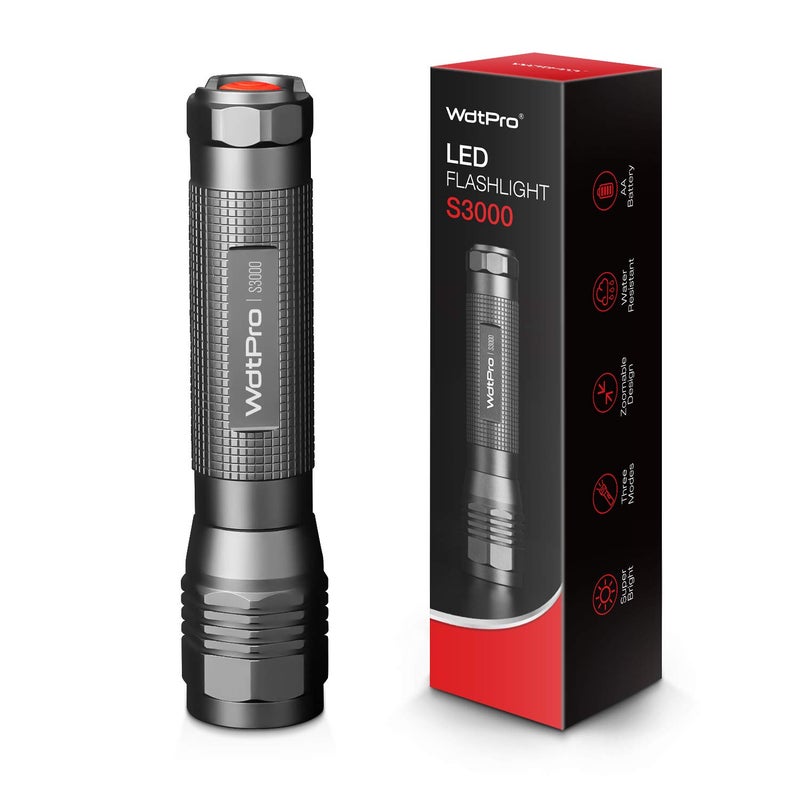 WdtPro High-Powered LED Flashlight S3000, Super Bright Flashlights - High Lumen, IP67 Water Resistant, 3 Modes and Zoomable for Camping, Emergency, Hiking, Gift - Image 1