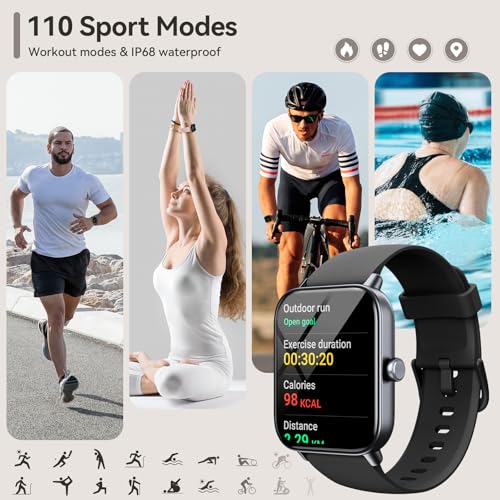 aeac Smart Watches for Men Women Answer/Make Call, Alexa Bulit-in, 1.8" HD Fitness Tracker for Android iOS, Smart Watch with IP68 Waterproof/110 Sport Modes/Heart Rate/Sleep Monitor/Calories/Pedometer - Image 5