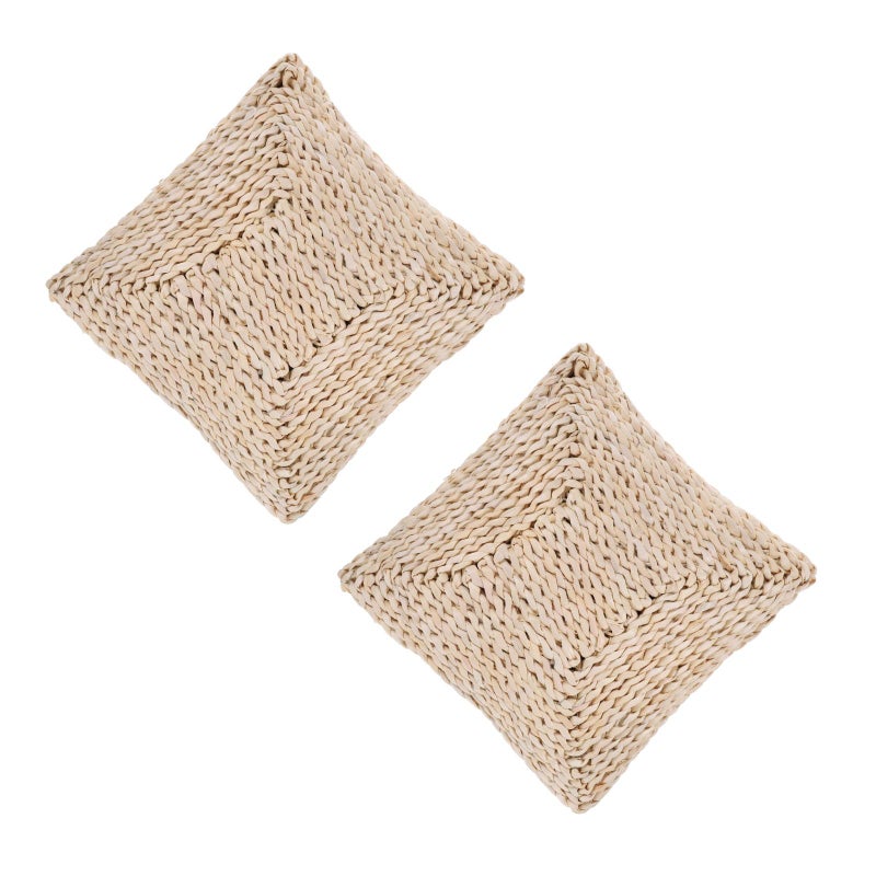2pcs Woven Floor Pillow Sitting Cushion Japanese Style Thickened Room Floor Mat - Image 5