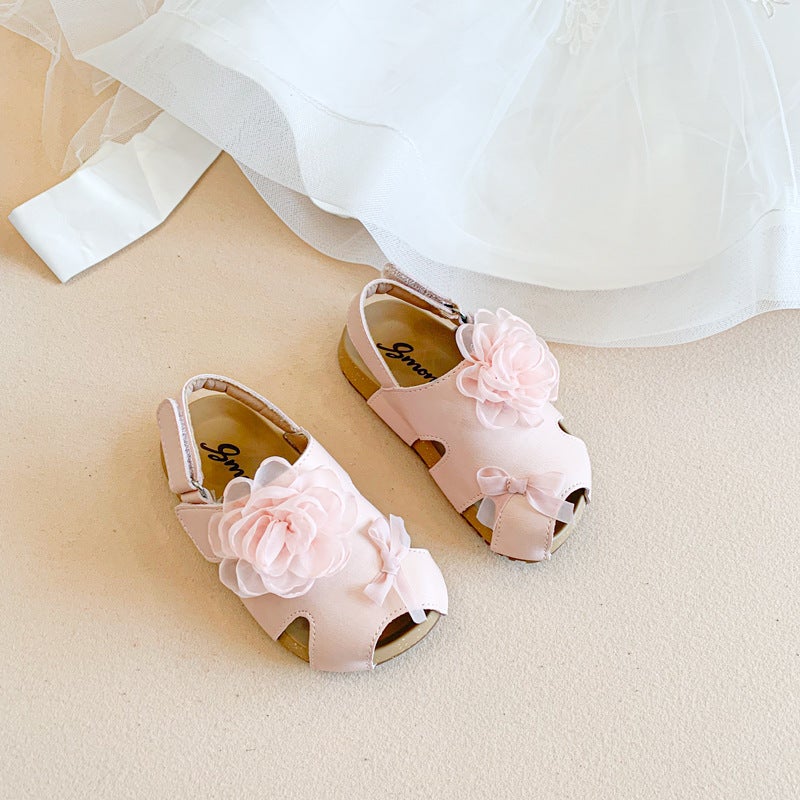 Girls' Sandals 2025 Style Baotou Flower Princess Shoes Korean Style Baby Fashion All-Match Casual Beach Shoes - Image 4