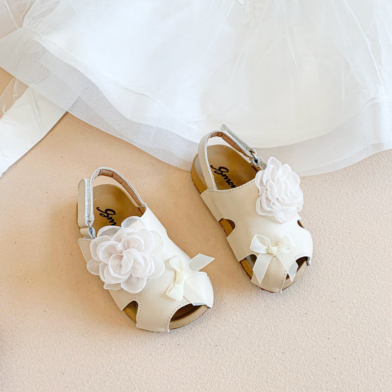 Girls' Sandals 2025 Style Baotou Flower Princess Shoes Korean Style Baby Fashion All-Match Casual Beach Shoes - Image 3